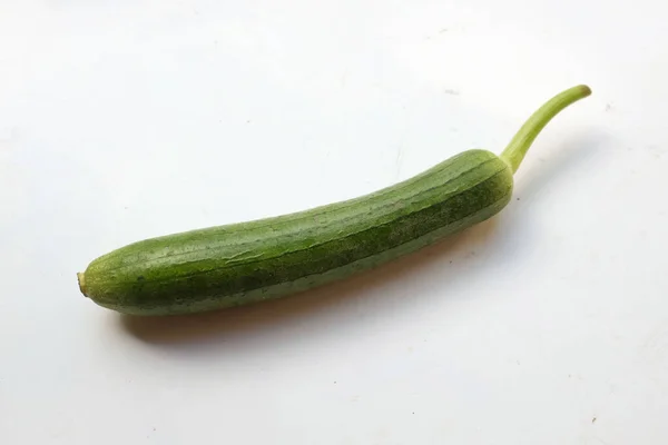 Top View Close Three Fresh Sponge Gourd Luffa Aegyptiaca Family — Stok fotoğraf