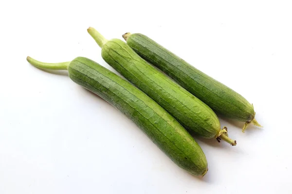 Close Top View Fresh Organic Raw Cucumber Vegetables Isolate White — Foto de Stock