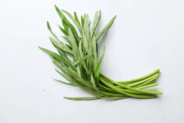 Flat Lay Fresh Water Morning Glory Water Spinach Ipomoea Aquatica —  Fotos de Stock