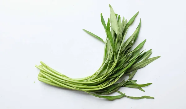 Flat Lay Fresh Water Morning Glory Water Spinach Ipomoea Aquatica — Stock Photo, Image