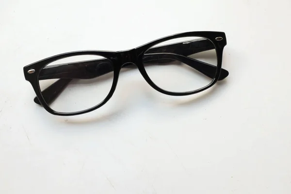 Close Flat Lay Modern Glasses Eyewear Spectacles Glasses Glasses Black — стоковое фото