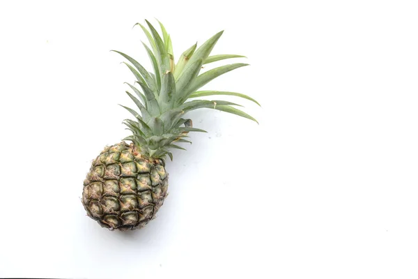 Kopierraum Frische Reife Ananasfrüchte Isolieren Auf Weißem Hintergrund Sommerfrüchte Für — Stockfoto