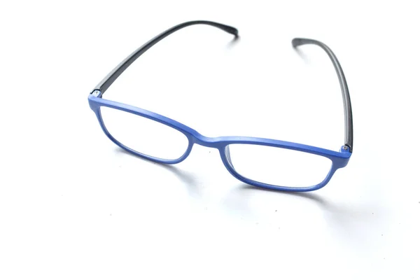 Copy Space Modern Glasses Eyewear Spectacles Glasses Blue Frames Fashion — Stock Photo, Image