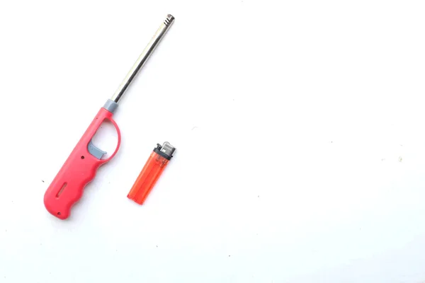 Pistola Gas Ligero Gas Plástico Rojo Para Estufa Gas Velas —  Fotos de Stock