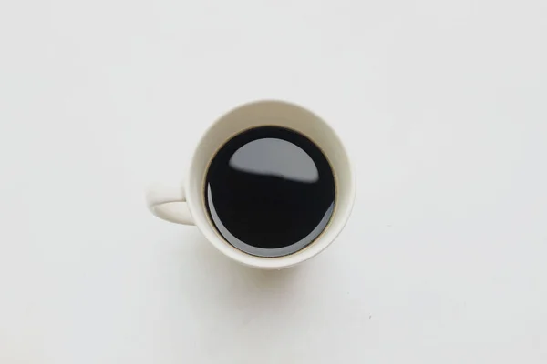 Kaffe Varm Americano Ett Glas Vit Kopp Morgon För Att — Stockfoto