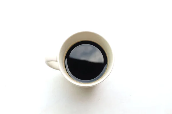 Kaffe Varm Americano Ett Glas Vit Kopp Morgon För Att — Stockfoto