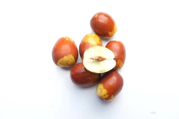 Reife Säfte Affenapfel Chinesisches Datum Chinesische Jujube Ziziphus Jujuba Frucht — Stockfoto