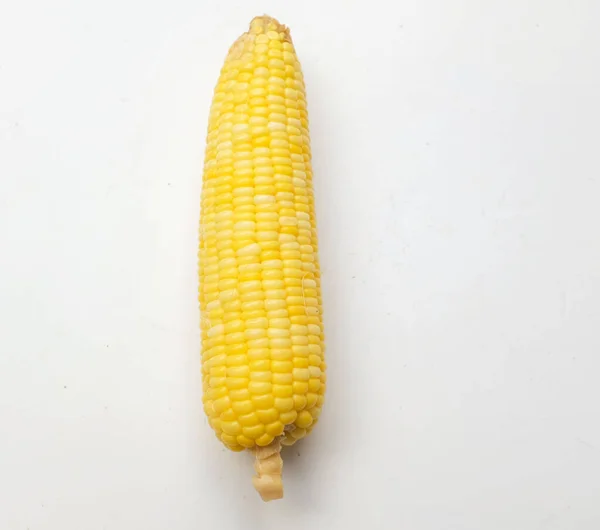 Hromada Vařeného Lahodného Zralého Kukuřice Cukrové Zea Mays Izolátu Bílém — Stock fotografie