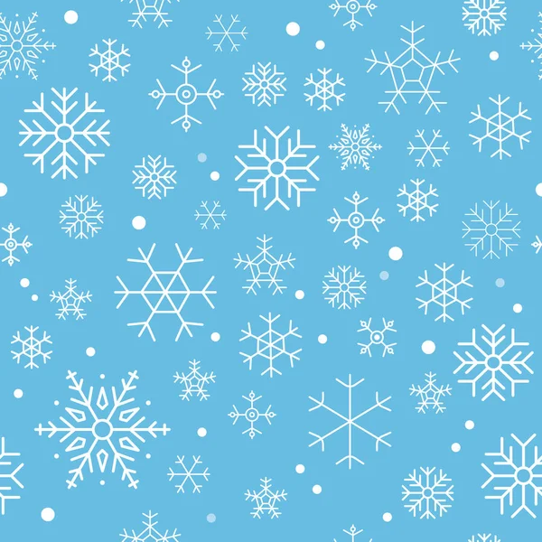 Vector Sneeuwvlokken Blauwe Naadloze Herhaal Patroon Achtergrond Perfect Voor Kerstmis Rechtenvrije Stockvectors
