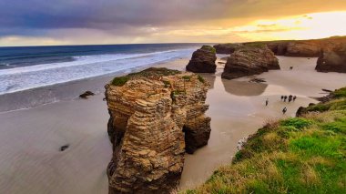 Beach of the Cathedrals in Ribadeo, Spain clipart