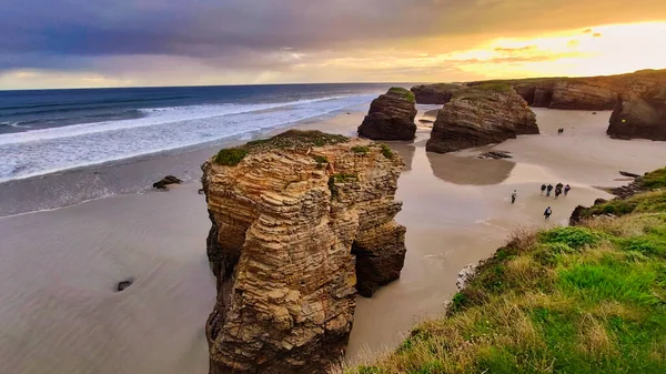 Ribadeo Spanya Yapılan Katedrallerin Beach — Stok fotoğraf