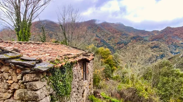 Cabaña Típica Cerca Del Pueblo Almurfe Municipio Belmonte Asturias España — Foto de Stock