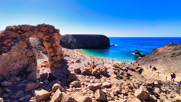 Pláž Papagayo Lanzarote Kanárské Ostrovy Španělsko — Stock fotografie