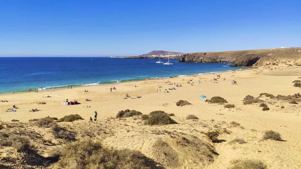 Stranden Mujeres Väg Till Papagayo San Marcial Rubicon Lanzarote Kanarieöarna — Stockfoto