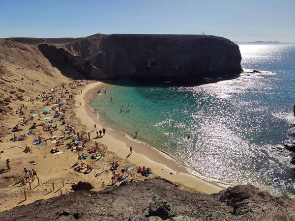 Spiaggia di Papagayo, Lanzarote, Isole Canarie, Spagna — Foto Stock