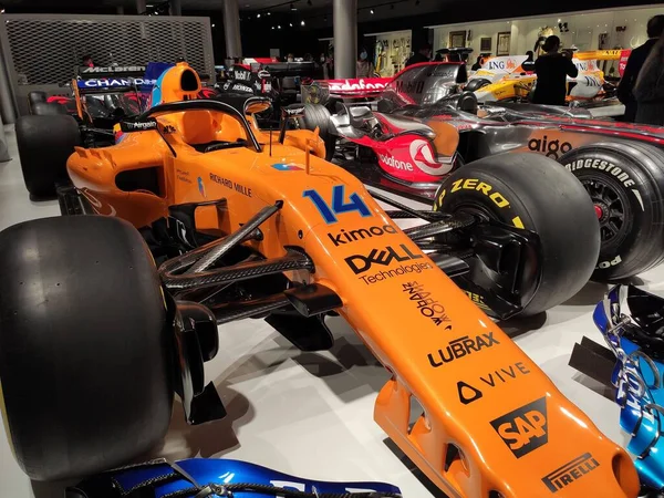 Llanera, Asturias, İspanya; 23 Nisan 2022: Mc Laren MCL33 arabası Fernando Alonso tarafından müzesinde kullanıldı