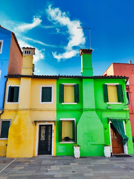 Typical Colorful Houses Burano Island Veneto Italia — Photo