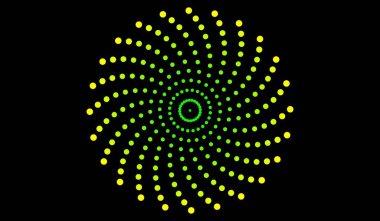 Sarı ve yeşil noktaların soyut arkaplanı