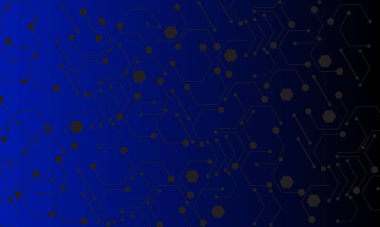 Altıgen soyut mavi ve siyah arkaplan