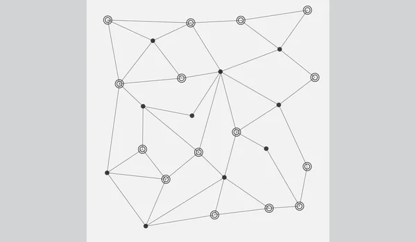 Connexion Polygonale Avec Points Lignes Connexion — Image vectorielle