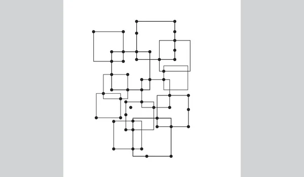 Netzwerk Und Verbindungstechnologie Quadrat — Stockvektor