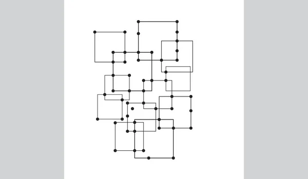 Réseau Connecter Les Lignes Les Points Technologie Carré — Image vectorielle