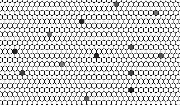 Hexagone Blanc Fond Noir — Image vectorielle
