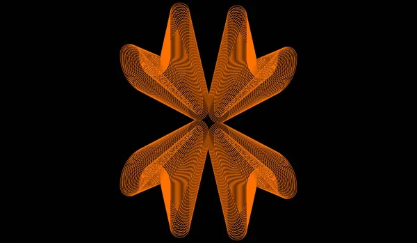 Orange Waves Figure Black Wallpaper Vector Design — 스톡 벡터