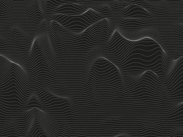 Fondo Abstracto Onda Blanco Negro — Vector de stock