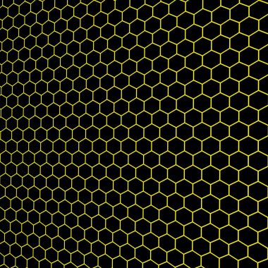 Siyah ve sarı altıgen soyut arkaplan