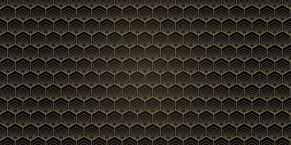 Fond Noir Abstrait Hexagone — Image vectorielle
