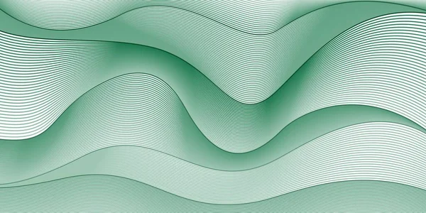 Green Line Wave White Background — Stock vektor