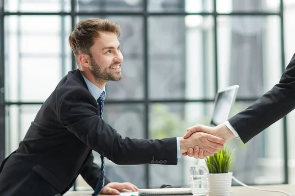 Stretta Mano Uomo Affari Lavoro Squadra Fusione Acquisizione Imprese — Foto Stock