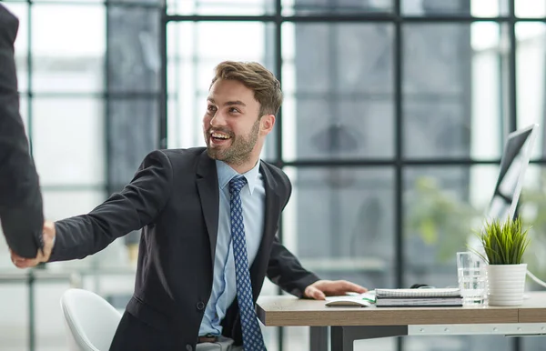 Stretta Mano Uomo Affari Lavoro Squadra Fusione Acquisizione Imprese — Foto Stock