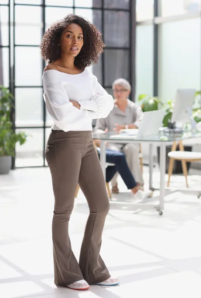 Portrait Young Attractive African American Woman Office — Stockfoto