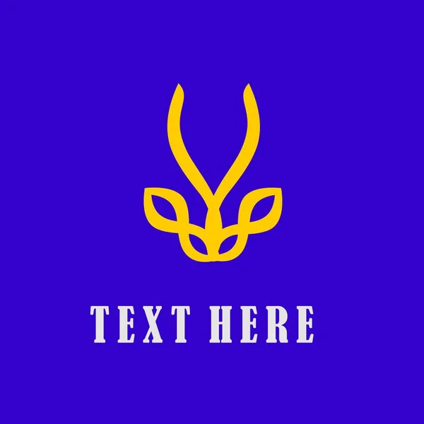Abstracte Antilopen Hoorns Eenvoudig Plat Logo Ontwerp — Stockvector