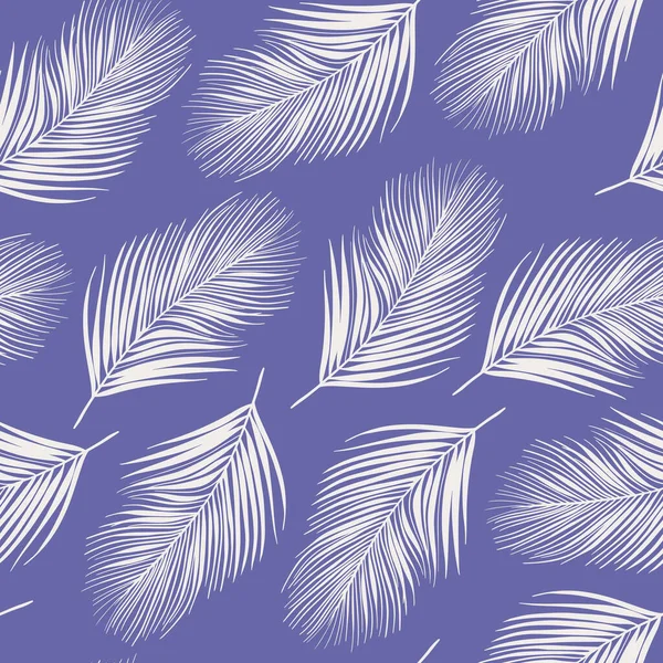 Leylak arka planında yumuşak ışık tüyleri olan el çizimi pürüzsüz vektör deseni