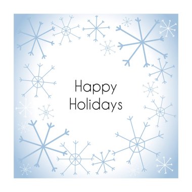 Metin gösterimi için boş alanı olan gradyan kar taneleri ile vektör sınır şablonu