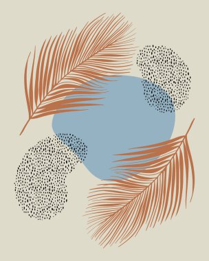 Ortasında boşluk olan palmiye yapraklı soyut şekiller