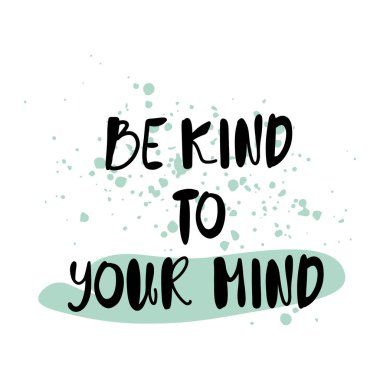 İlham verici bir el yazısı. Aklına mukayyet ol. Doodle tarzı harfler, siyah ilham verici metin tasarımı