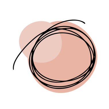 El çizimi mürekkep çemberi soyut şekli, boş çerçeve metin için alanı, basit modern vektör illüstrasyonu