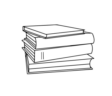 El çizimi kitapların satır biçimi, okumak veya eğitim için, izole edilmiş vektör illüstrasyonu