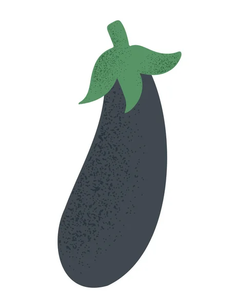 Hand Drawn Simple Eggplant Grain Texture Isolated White Vector Illustration — vektorikuva