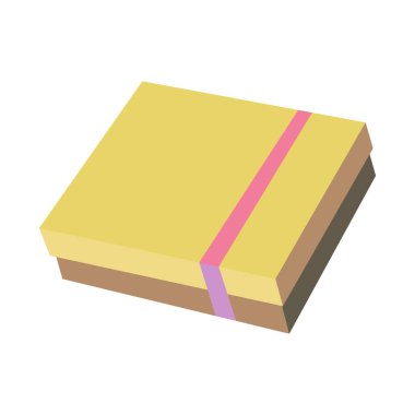 Simple gift box with a ribbon, isolated on white vector illustration in flat design