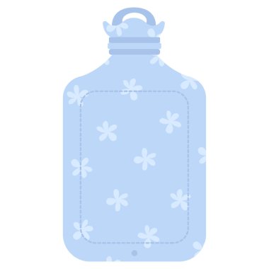 Acılı dönemler ve adet dönemleri için tıbbi kauçuk su şişesi. Beyaz arkaplanda izole.