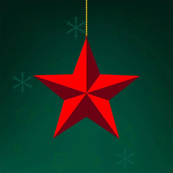 Значок Red Star Тенью Прозрачном Фоне Иллюстрация Звезды Рождество Новогоднее — стоковый вектор
