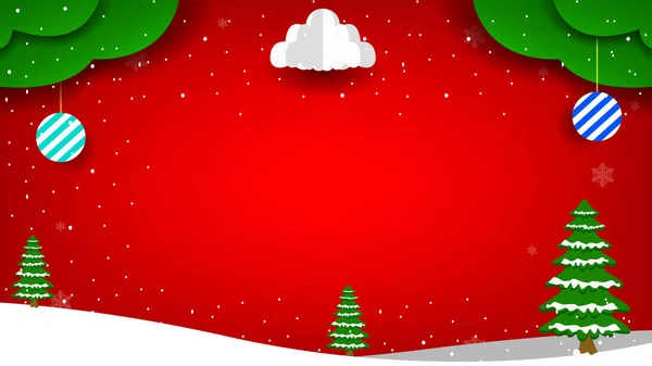 Задний План Рождество Красный Год Красный Фон Елкой — стоковый вектор