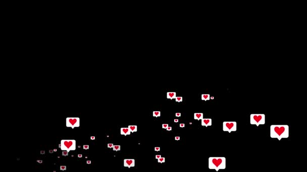 Message Icon Flying Heart Valentine Day Mother Day Love Message — Vídeo de Stock