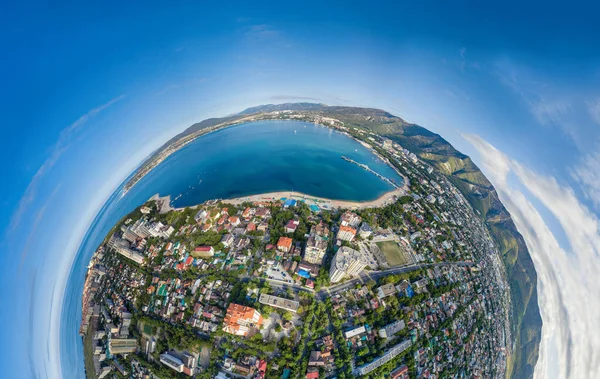Panorama Seaside Resort Shore Sea Bay Aerial View Sea Beaches — 图库照片