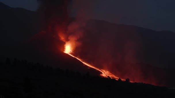 Cumbre Vieja Volcán Palma España — Vídeo de stock
